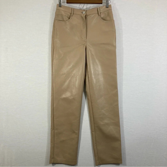 Wilfred Faux Leather Buttery Soft Beige/Cream Pants Size Small - Picture 1 of 14